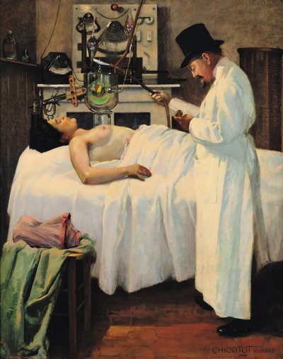Der erste Versuch, Krebs mit Röntgenstrahlen zu behandeln, durch Doktor Chicotot, 1907 von Georges Chicotot